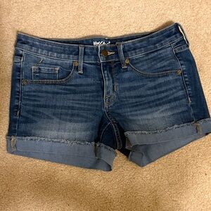 Mossimo Supply Co. Medium Blue Cuffed Denim Jean Shorts